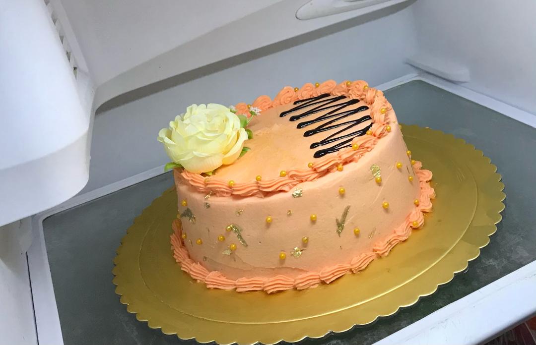 Peach Heart Love Cake