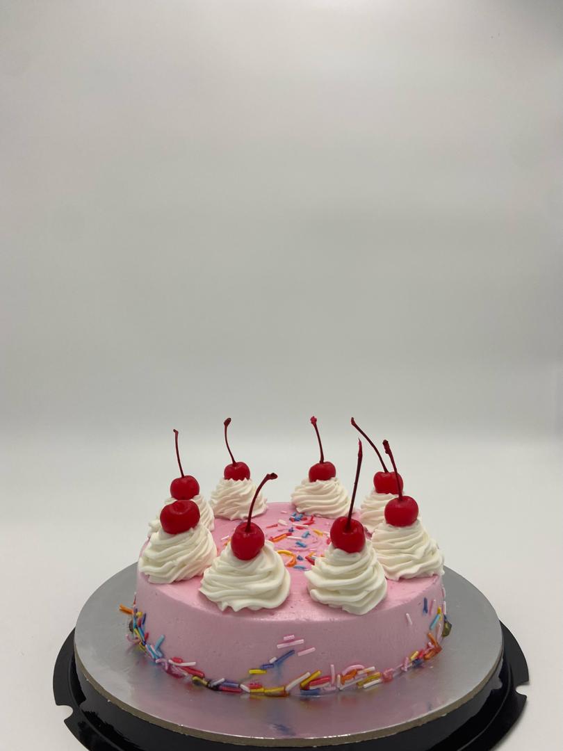 Pink Cherry Rosette Cake