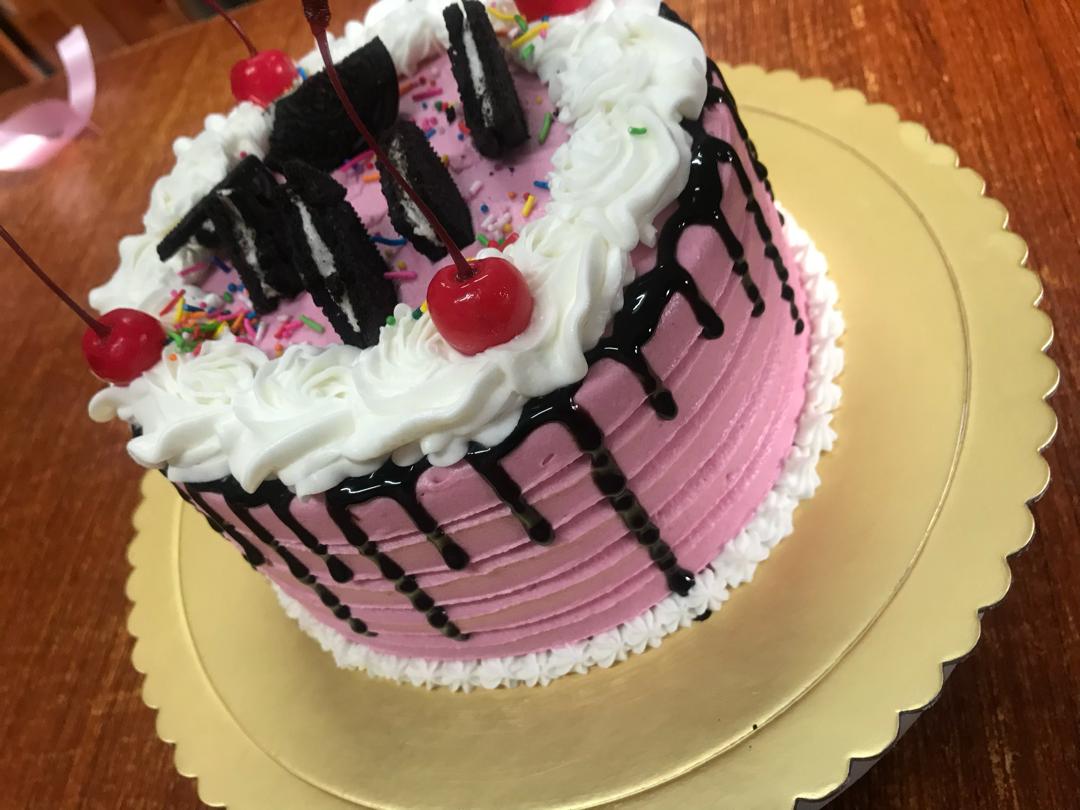 Pink Oreo Cherry Sprinkle Cake