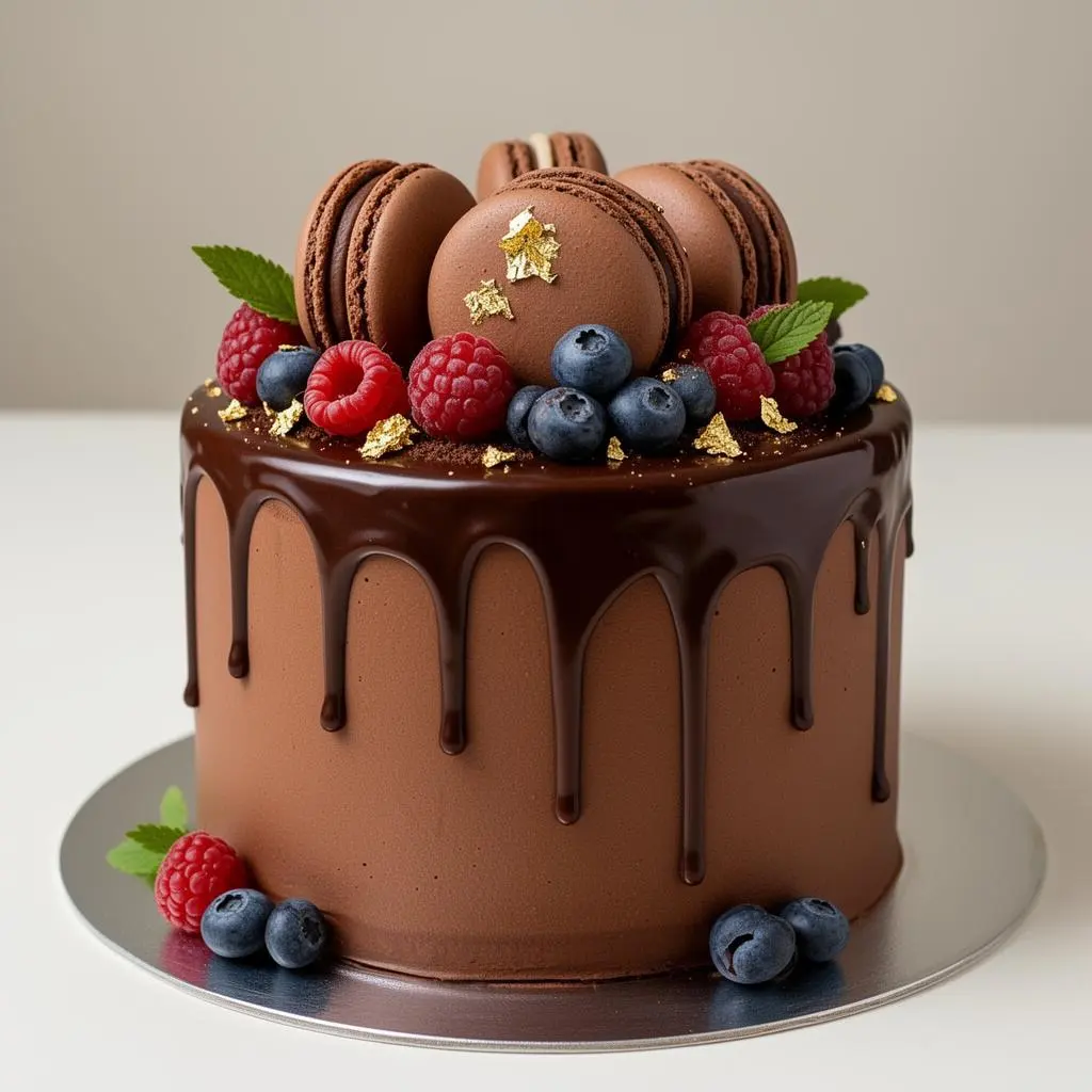 Chocolate drip with gold leaf ✨