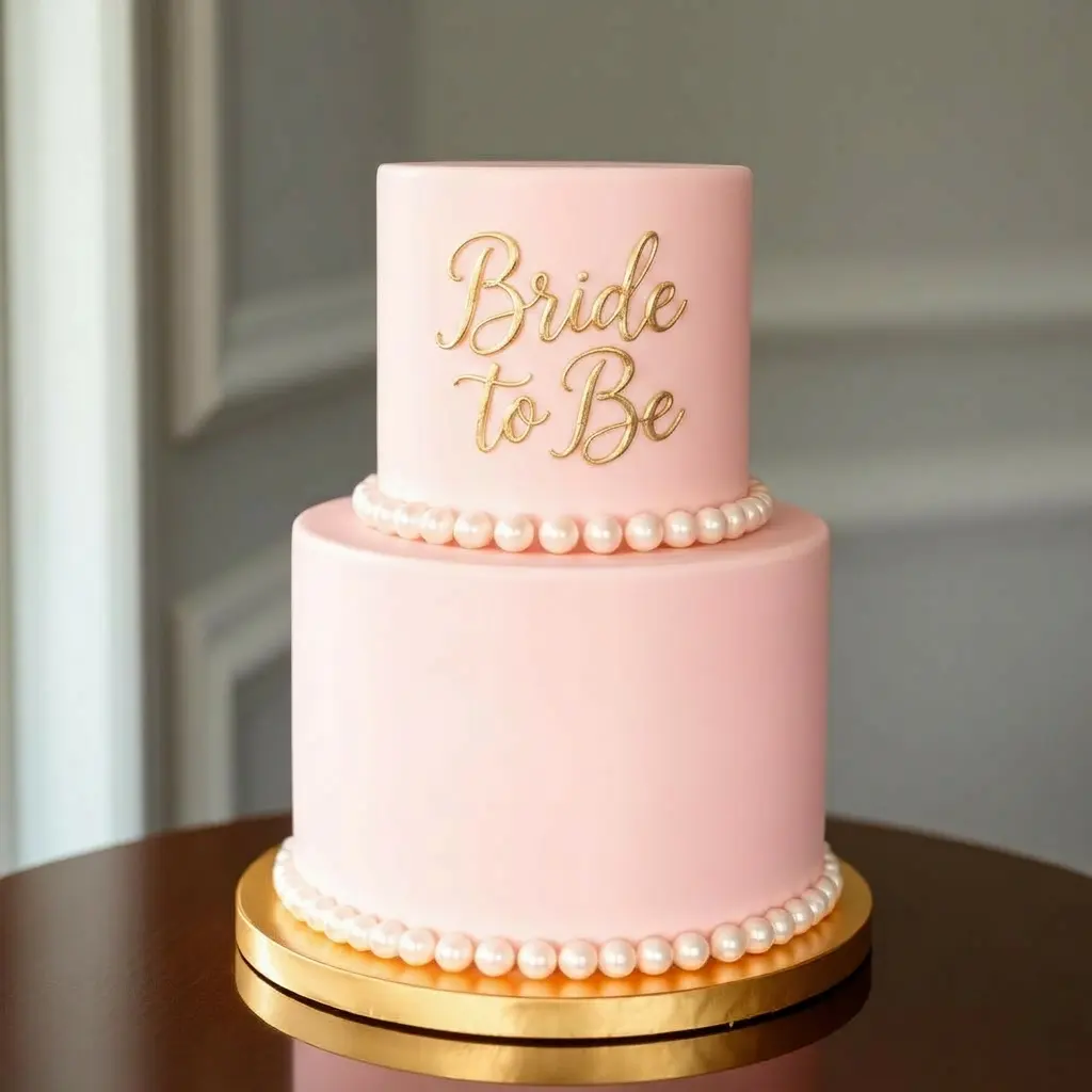 Blush pearl bridal cake — soft & elegant 💍